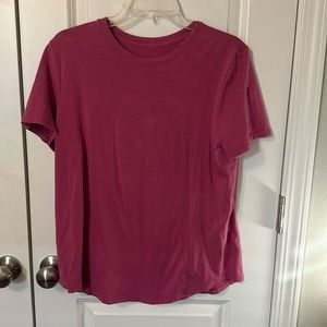 Lululemon love tee; crew neck with curved hem; pink